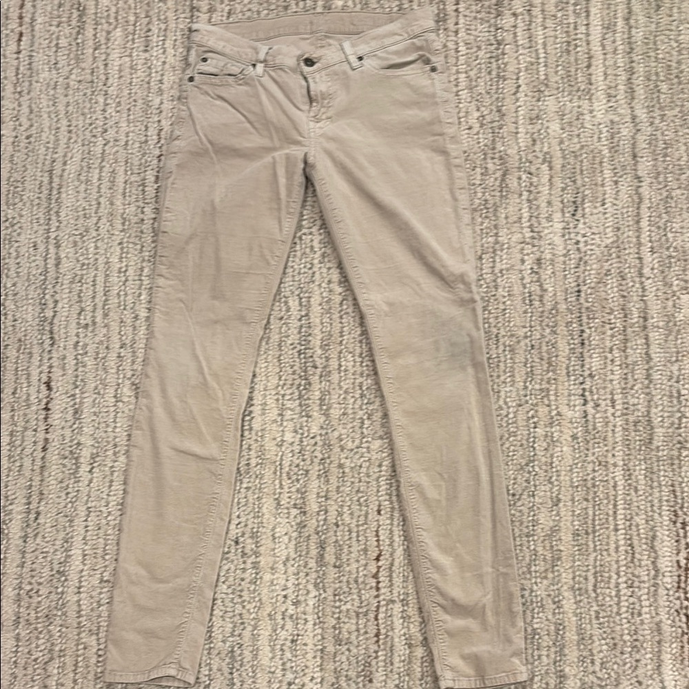 7 for all Mankind Women's Slim Fit Beige velvet jeans